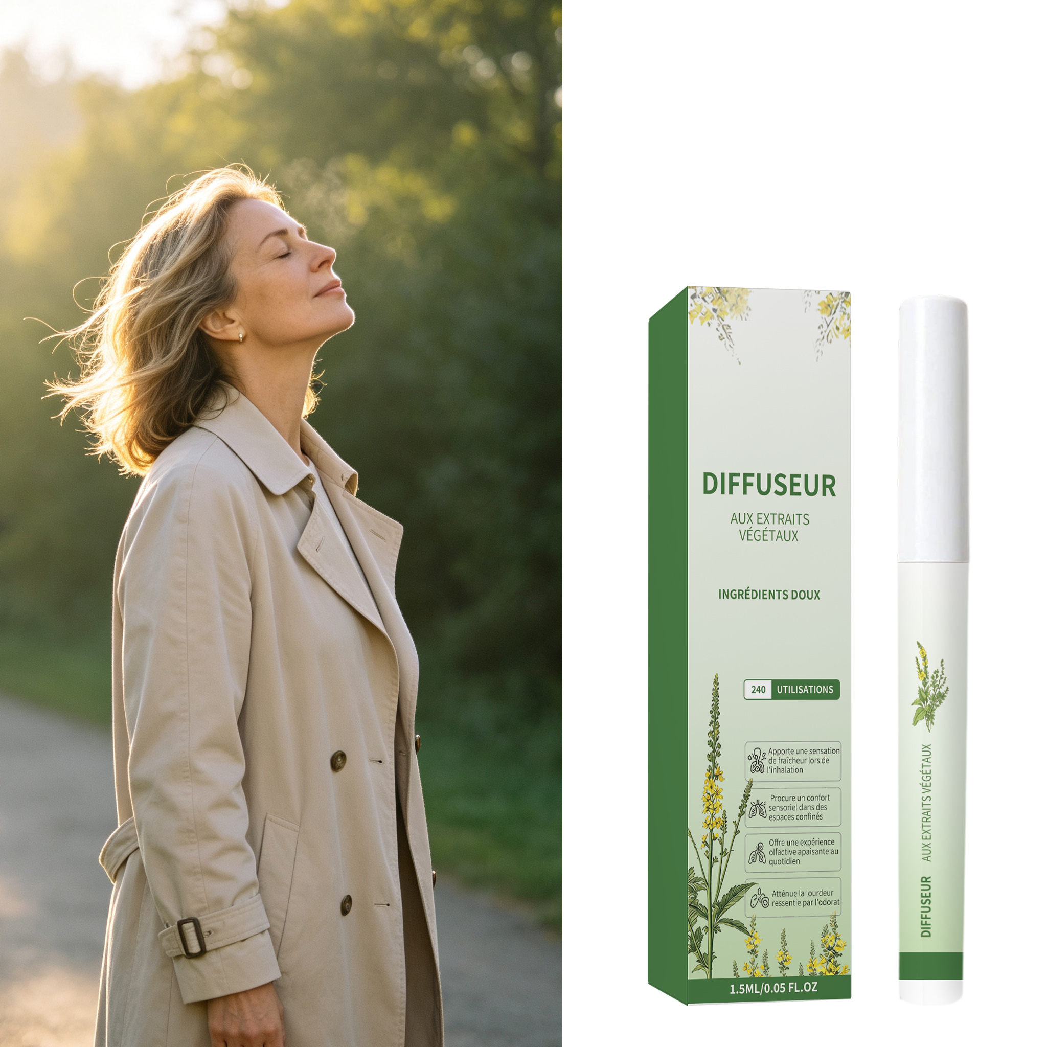 Mild Herb Scent Inhalation Stick Natural Plant Ingredients Moisturize Protect Daily Body Portable Care Item