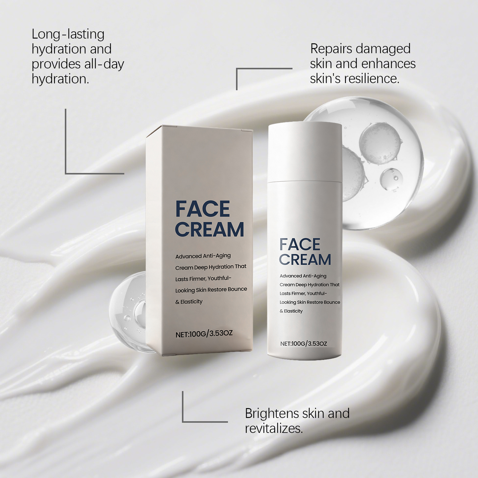 Nourishing Moisturizing Facial Cream Mild Formula Hydrating Smoothing Skin Daily Care Lotion