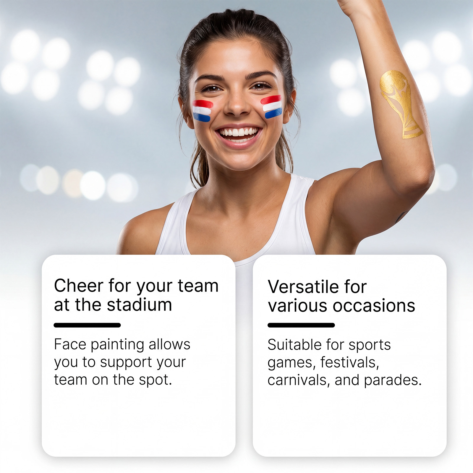 Body Paint Pen World Cup Themed Easy For Starters Rich Pigment Portable Multi Scene Usage