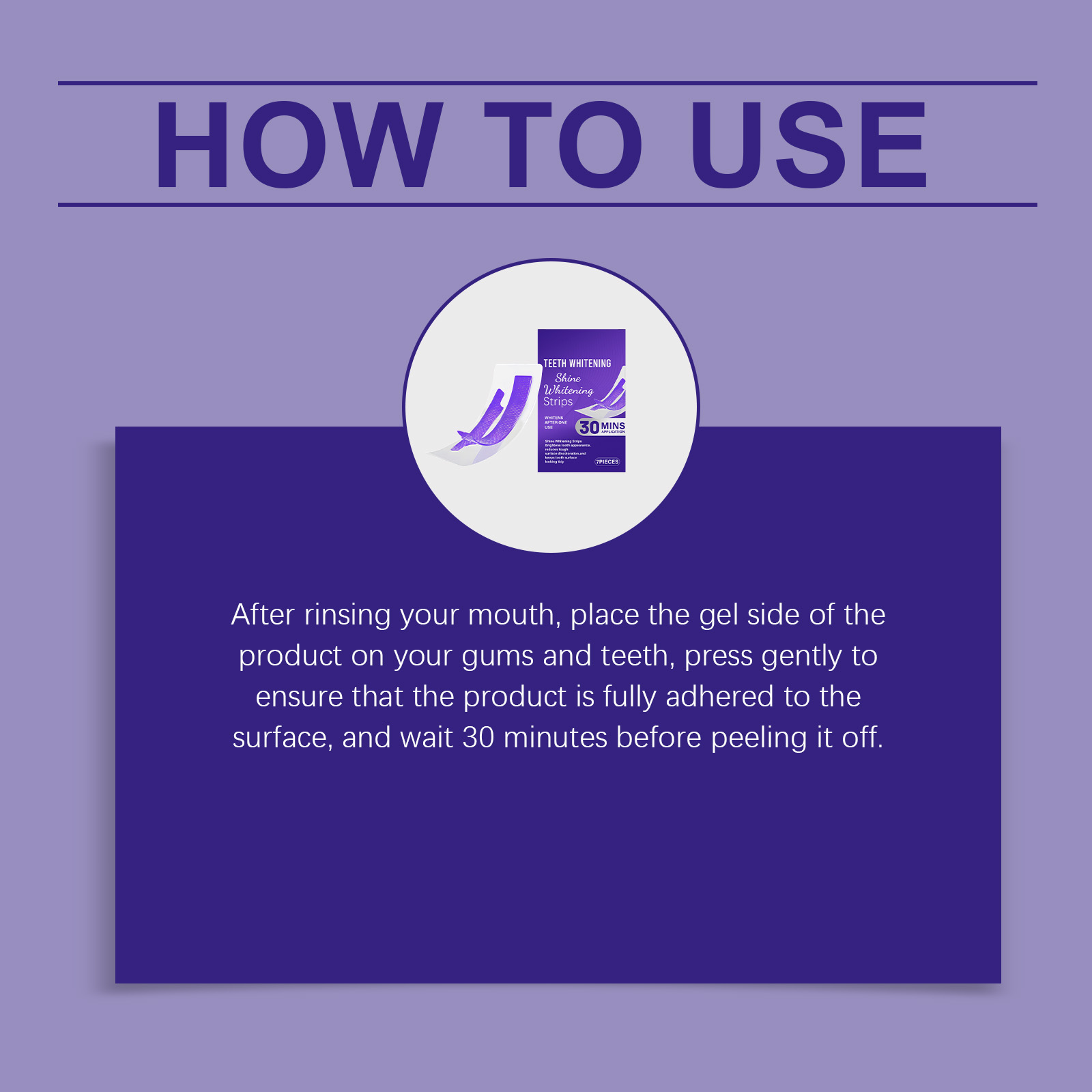 Purple Brightening Care Dental Strips For Daily Oral Teeth Surface Whitening Home Treatment