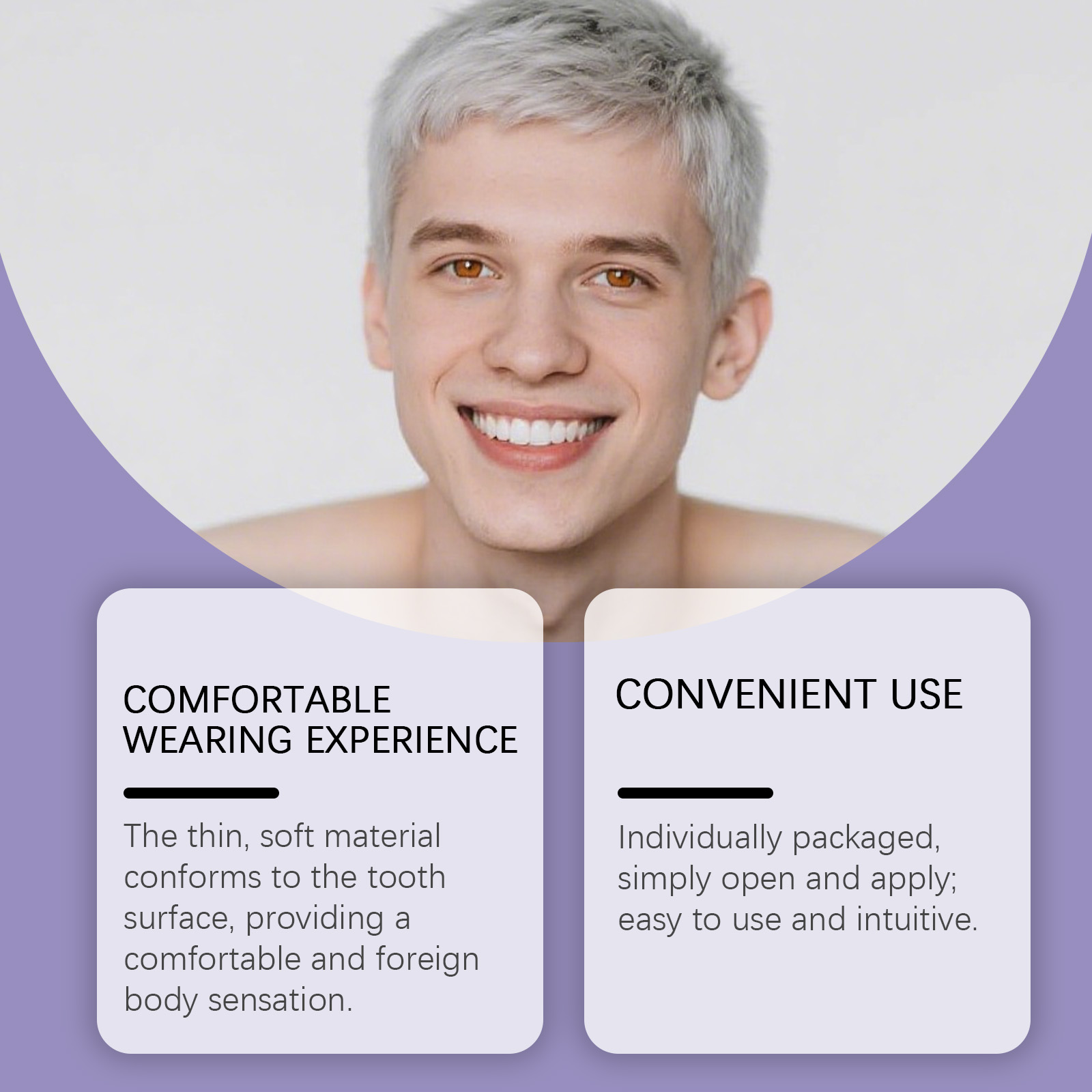 Purple Brightening Care Dental Strips For Daily Oral Teeth Surface Whitening Home Treatment