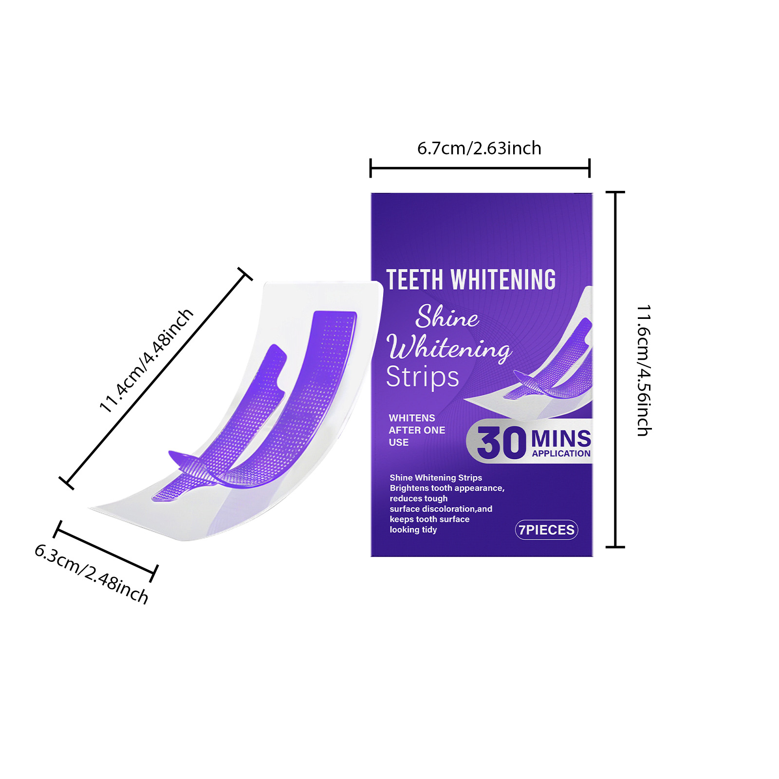 Purple Brightening Care Dental Strips For Daily Oral Teeth Surface Whitening Home Treatment