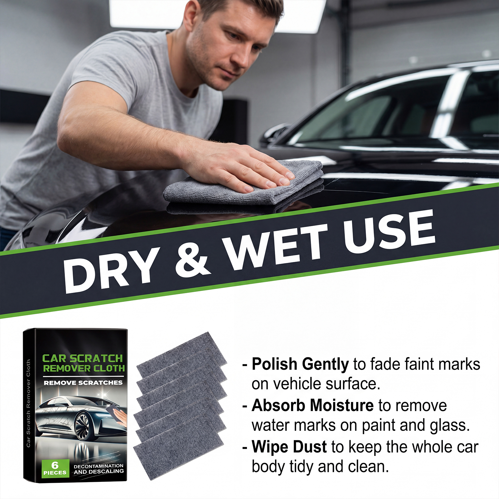 Car Scratch Repair Polishing Cloth Paint Surface Scuff Renew Gloss Maintenance Daily Convenient Polishing Care
