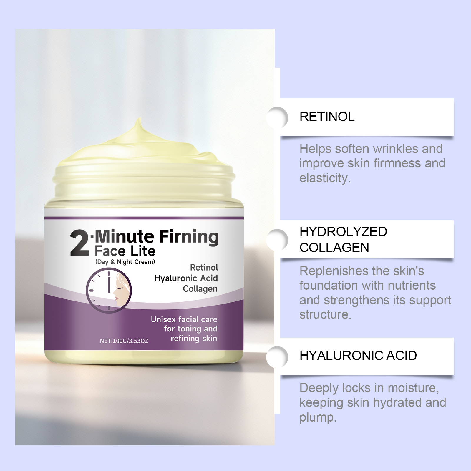 Collagen Care Cream Mild Hydrating Moisturizing Facial Tender Smoothing Skin Care Lotion