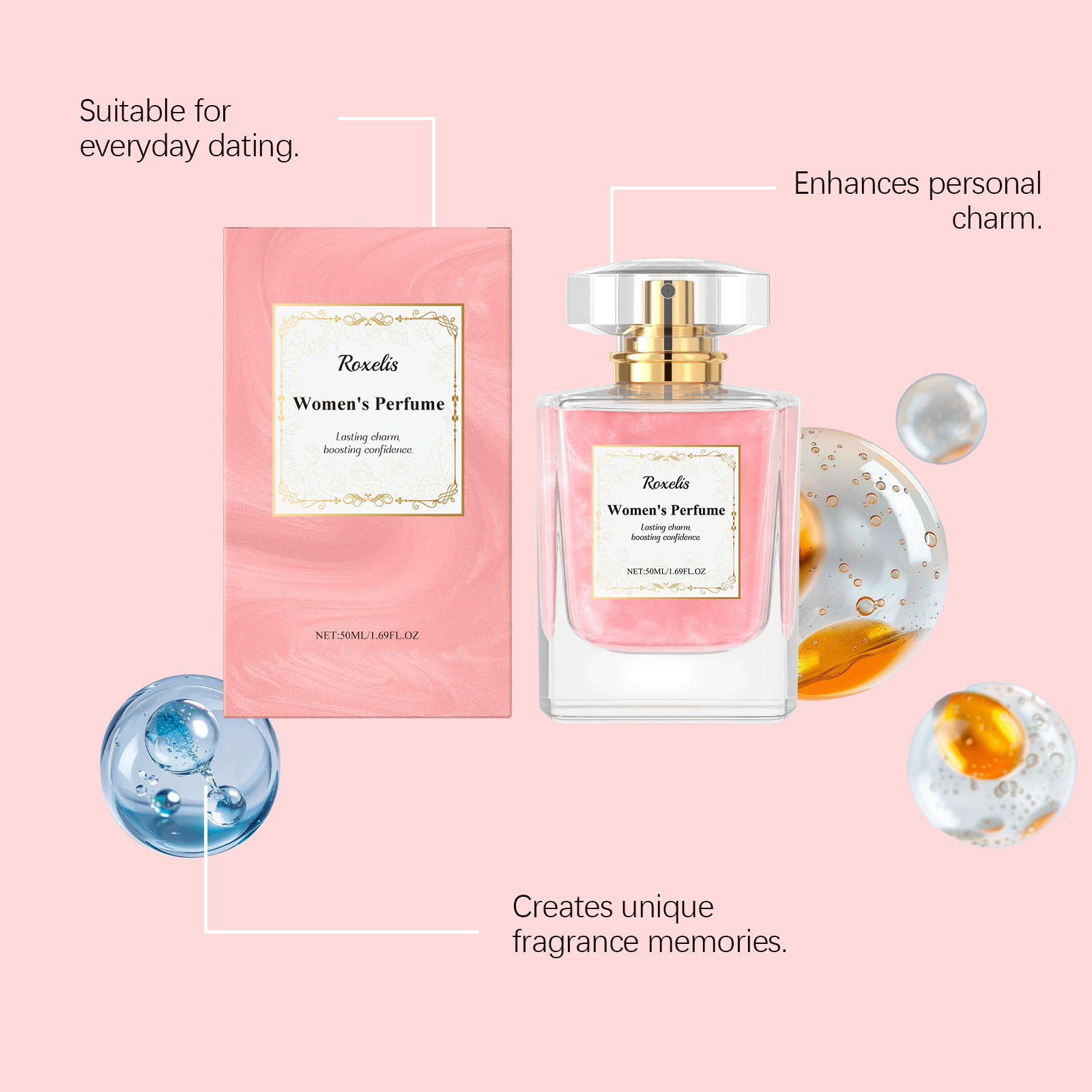 Rich Rose Perfume Charming Elegant Fragrance Unique Scent Long Lasting Layered Aroma Spray