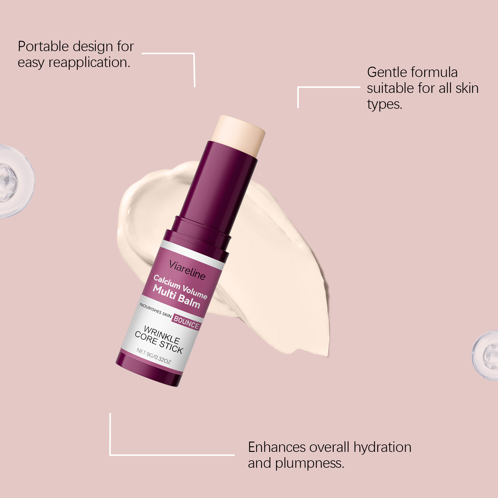 Moisturizing Cream Stick Refreshing Hydrating Mild Replenish Delicate Smooth PreMakeup WaterNourish Skin Care