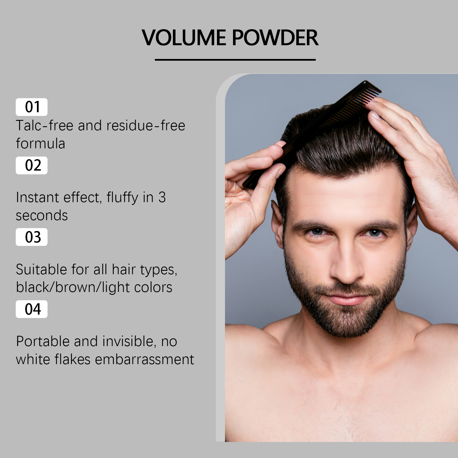 Hair Styling Powder Natural Fresh Fluffy Voluminous Oil Control Hair Care Portable Styling Powder