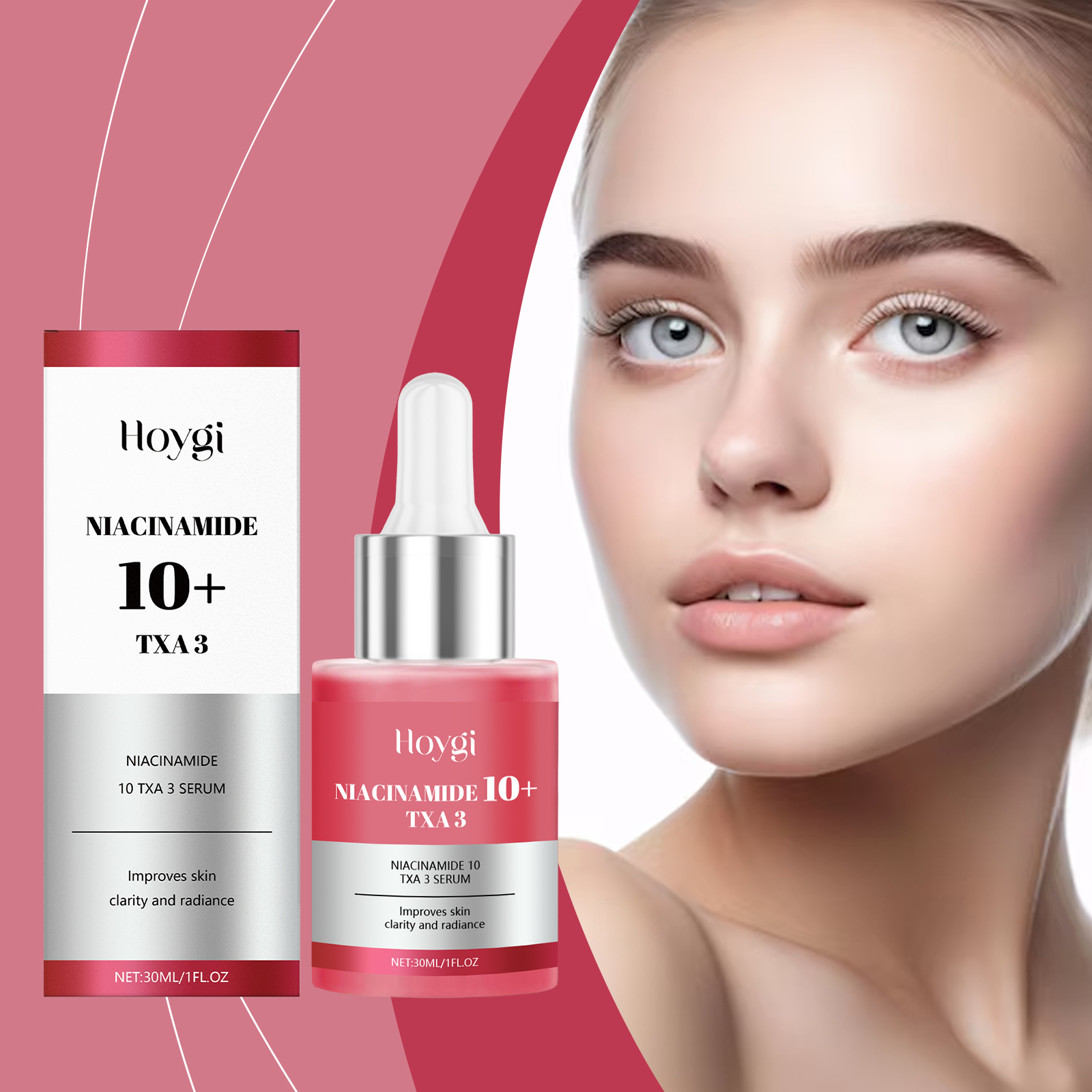 Hyaluronic Acid Brightening Essence Moisturizing Nourishing Deep Hydrating Firming Improve Facial Skin Tone