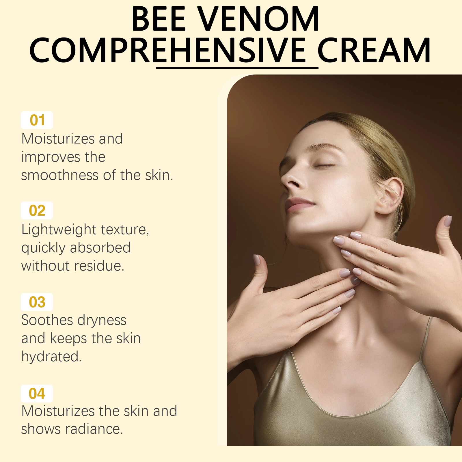 Bee Venom Skin Moisturizing Cream Gentle Hydrating Smooth Delicate Nourish Skin Daily Care Cream