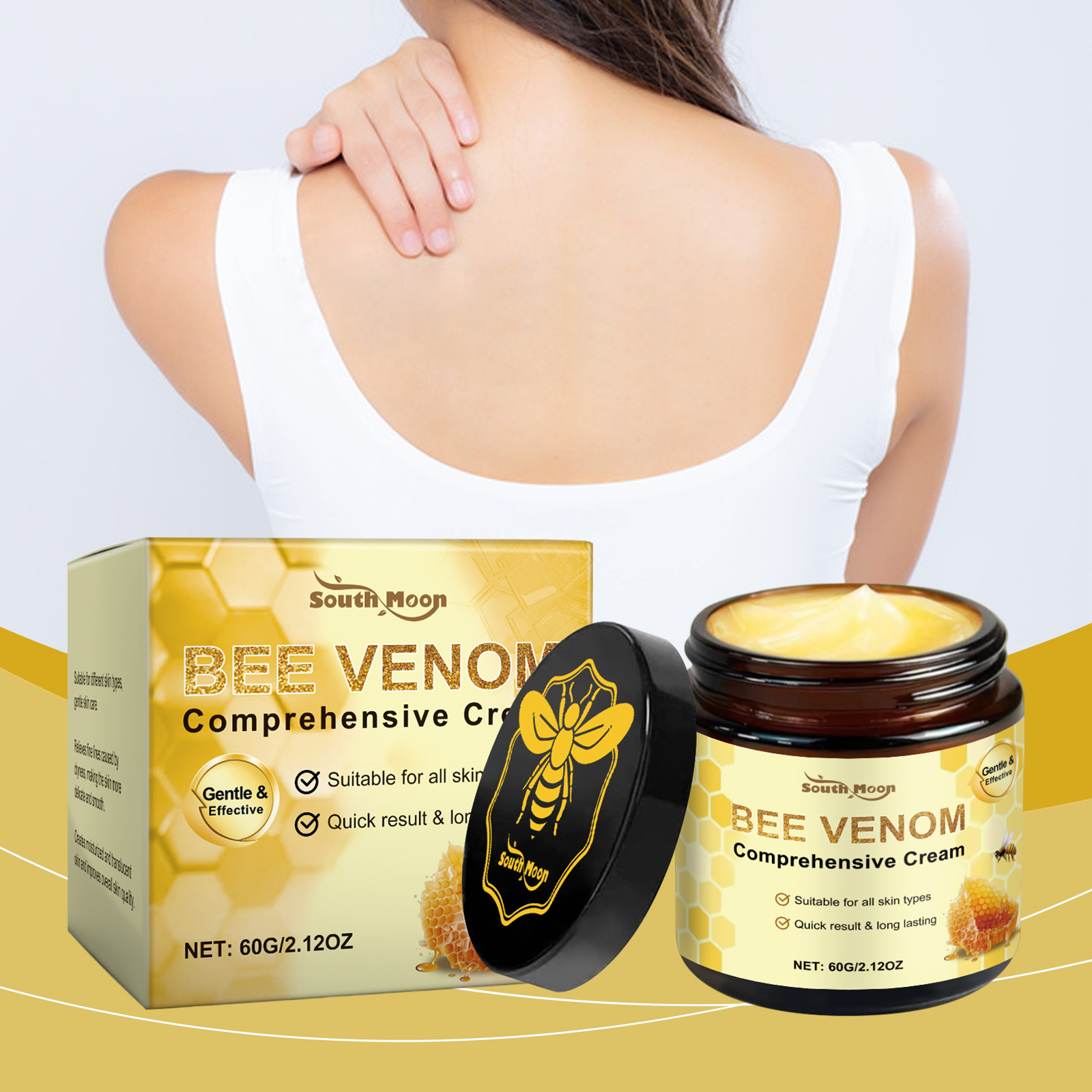 Bee Venom Skin Moisturizing Cream Gentle Hydrating Smooth Delicate Nourish Skin Daily Care Cream