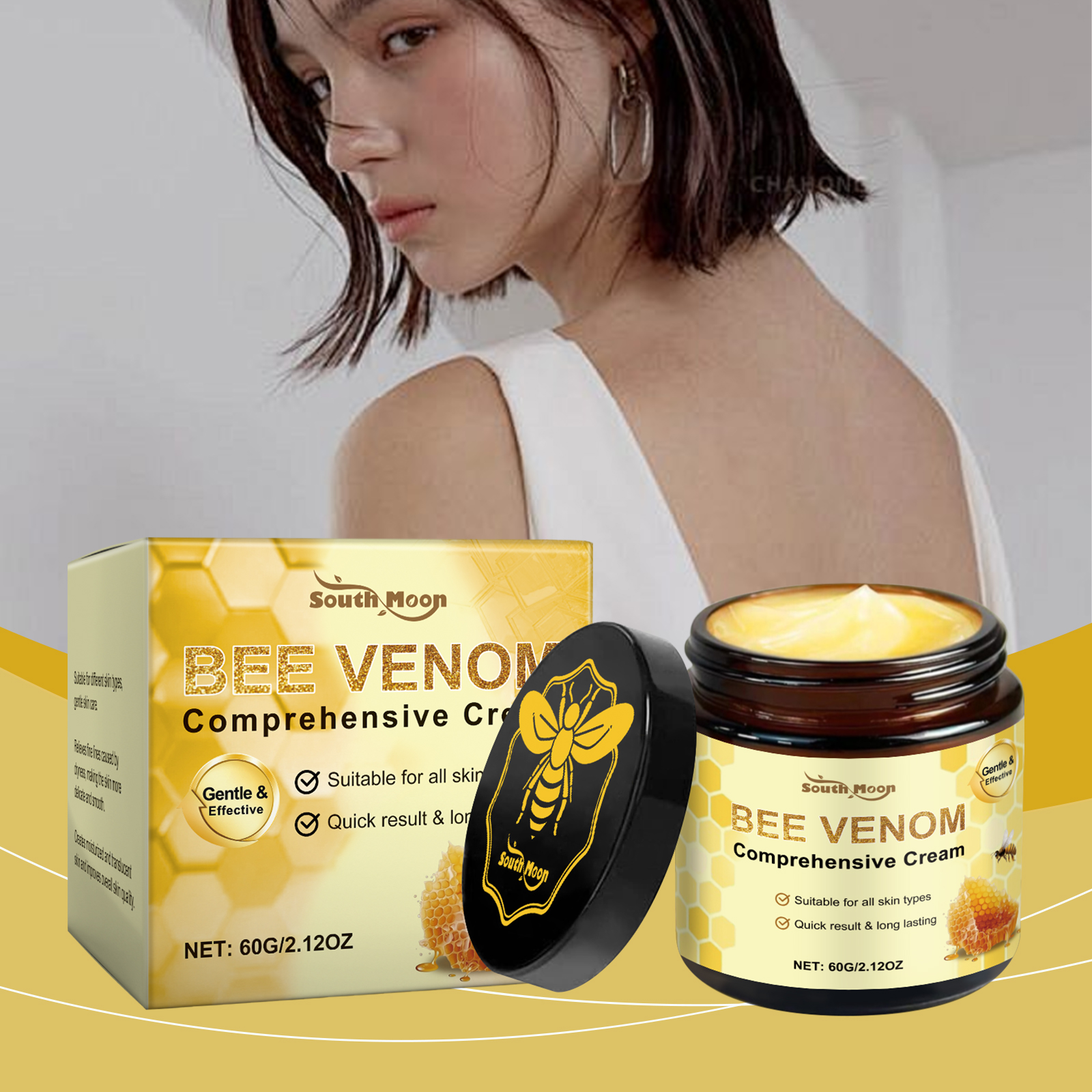 Bee Venom Skin Moisturizing Cream Gentle Hydrating Smooth Delicate Nourish Skin Daily Care Cream