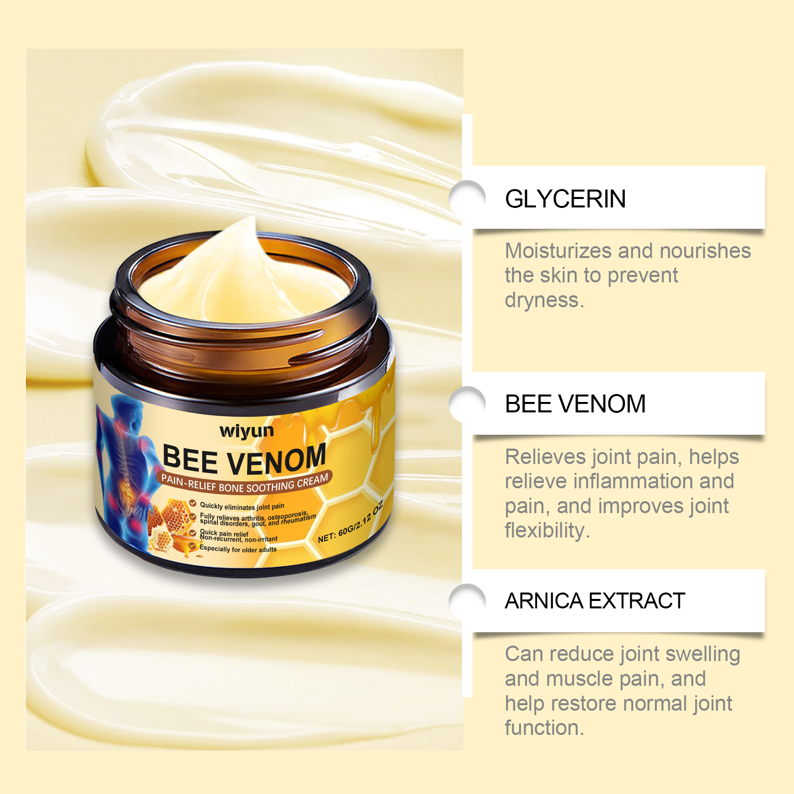 Joint Soothing Cream Body Care For Joint Knee Discomfort External Apply Massage Relief