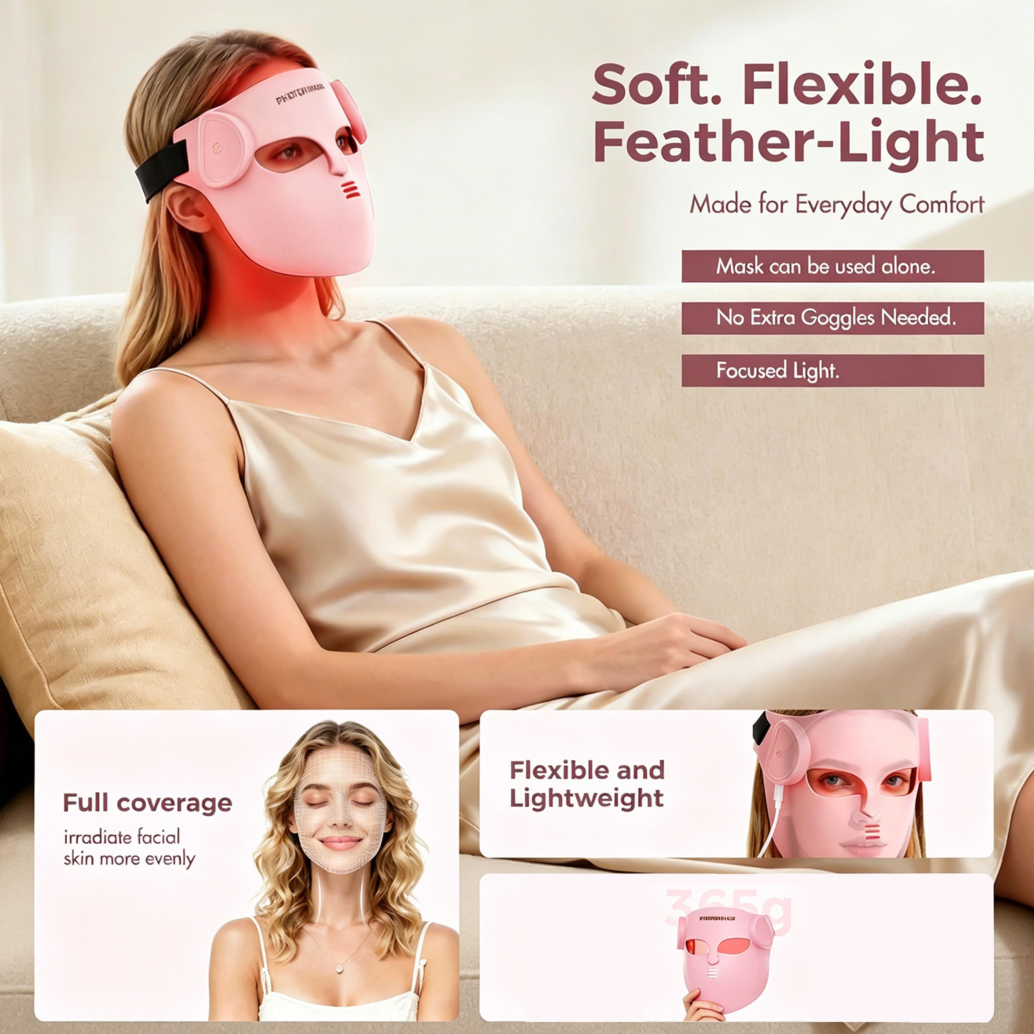 (Light Therapy Face Mask Black) Facial Mask Red Light Therapy 8 Colors LED Face Mask Silicone Photon Infrared Therapy Mask for Reduce Wrinkle Acne Facial Care