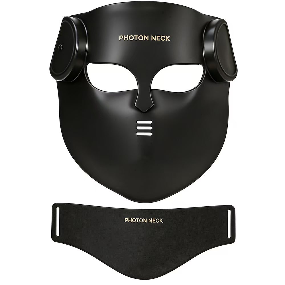 (Light Therapy Face Mask with Neck Black) Facial Mask Red Light Therapy 8 Colors LED Face Mask Silicone Photon Infrared Therapy Mask for Reduce Wrinkle Acne Facial Care