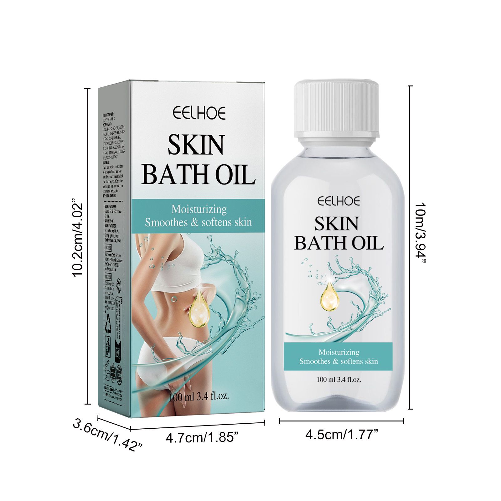 Body Bath Oil Cleansing Moisturizing Smoothing For Dry Skin Daily Shower Care 100ml