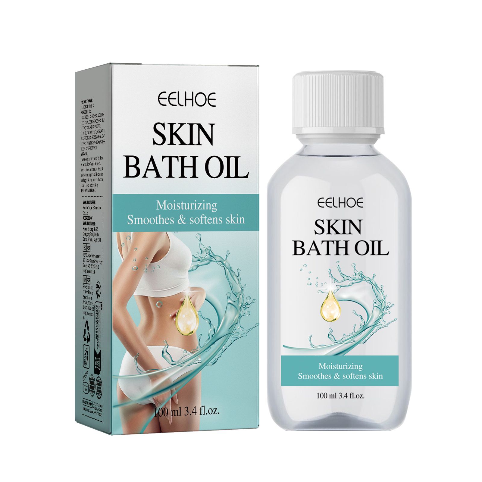 Body Bath Oil Cleansing Moisturizing Smoothing For Dry Skin Daily Shower Care 100ml