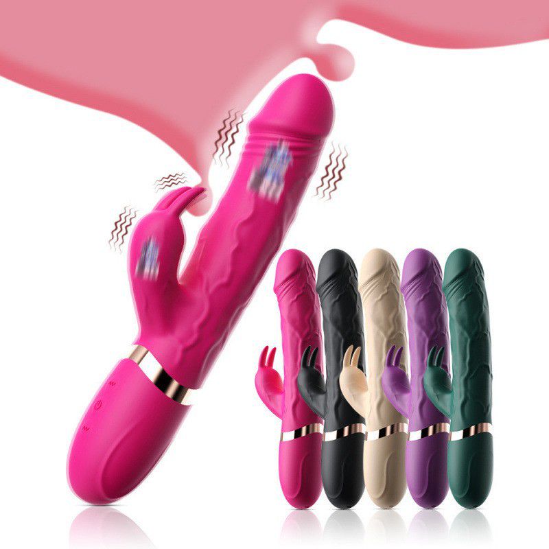 (Purple) Female Adult Sex Toy Wand Vibrators Realistic Dildo Massager Double Head Rabbit Masturbation Vibrating Wand Stimulation Quiet Strong Vibration 