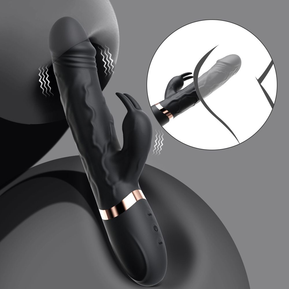 (Purple) Female Adult Sex Toy Wand Vibrators Realistic Dildo Massager Double Head Rabbit Masturbation Vibrating Wand Stimulation Quiet Strong Vibration 