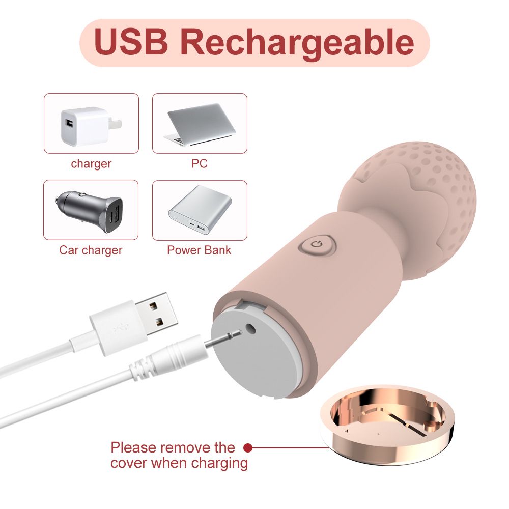 AV Wand Mini Vibrating Massage Wand Women Vibrators Flirting Stimulation Vibrating Masturbator Adult Sex Toy Strawberry Style