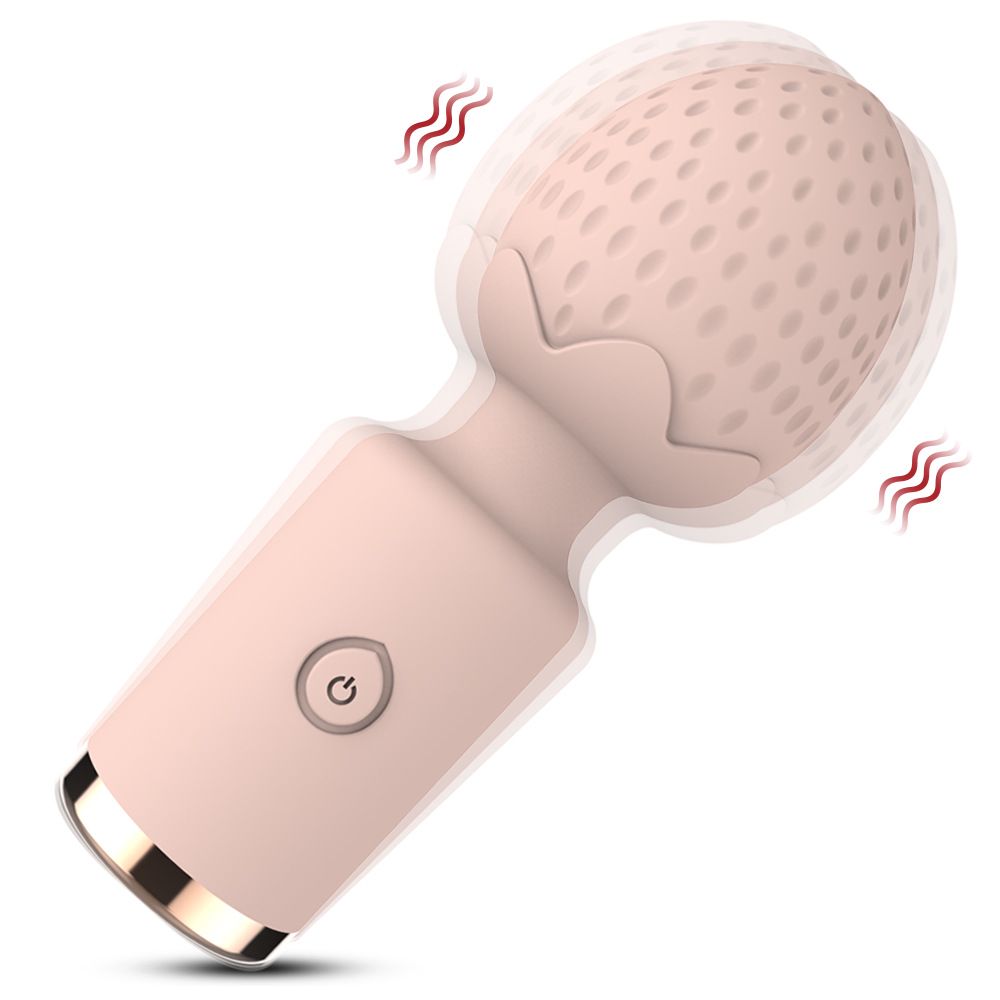 AV Wand Mini Vibrating Massage Wand Women Vibrators Flirting Stimulation Vibrating Masturbator Adult Sex Toy Strawberry Style