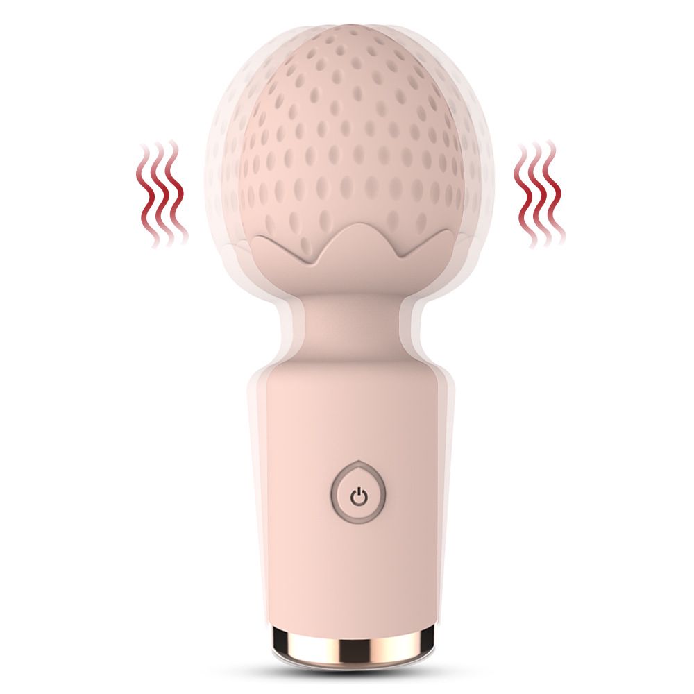 AV Wand Mini Vibrating Massage Wand Women Vibrators Flirting Stimulation Vibrating Masturbator Adult Sex Toy Strawberry Style