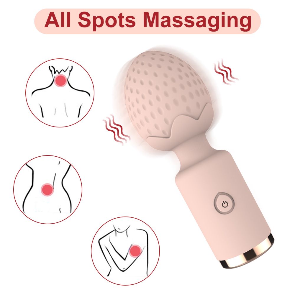AV Wand Mini Vibrating Massage Wand Women Vibrators Flirting Stimulation Vibrating Masturbator Adult Sex Toy Strawberry Style