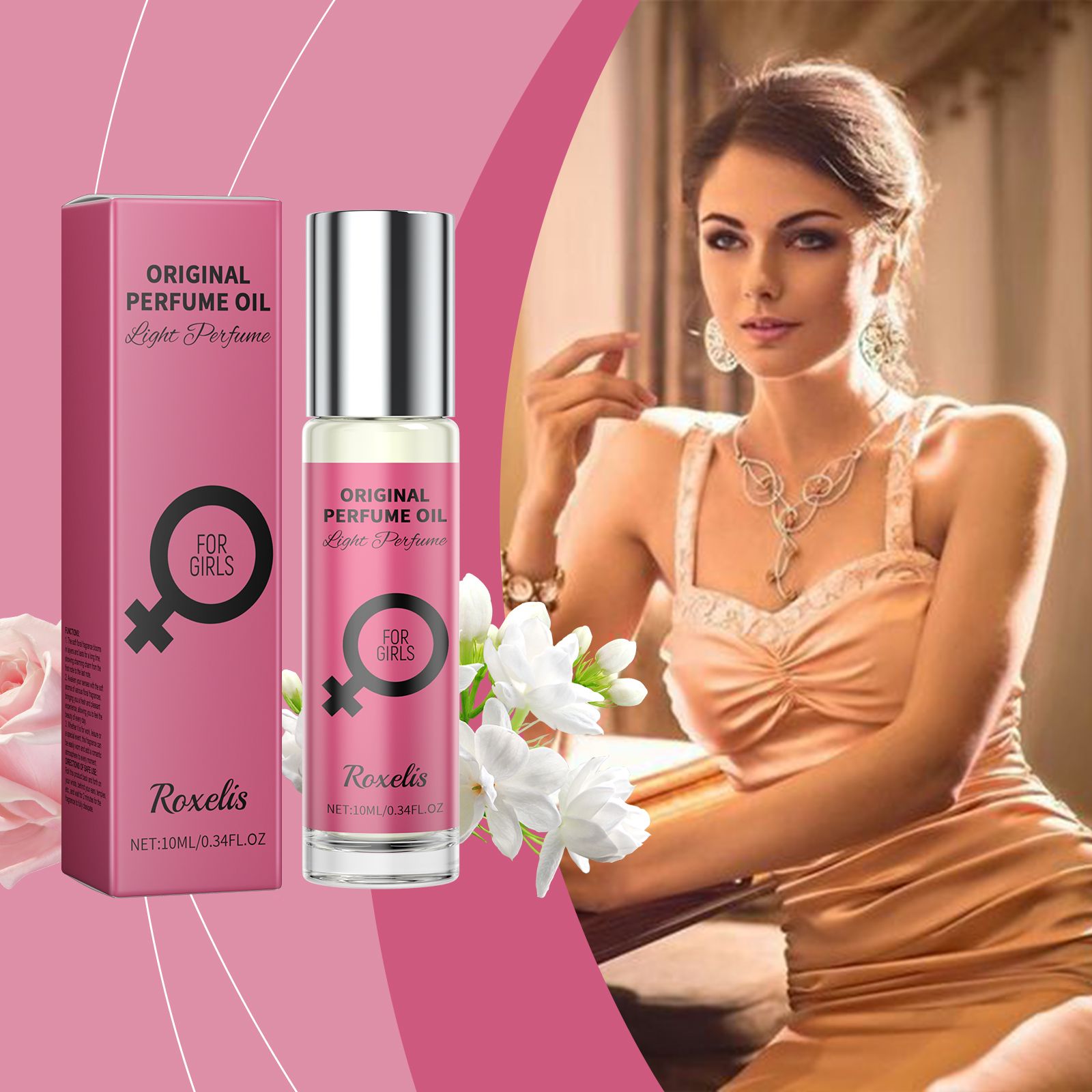 Women Floral Roll On Perfume Jasmine Fresh Long Lasting Portable For Daily Wear And Dates