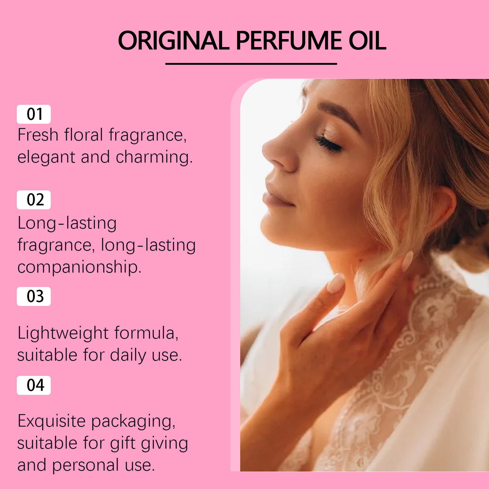 Women Floral Roll On Perfume Jasmine Fresh Long Lasting Portable For Daily Wear And Dates
