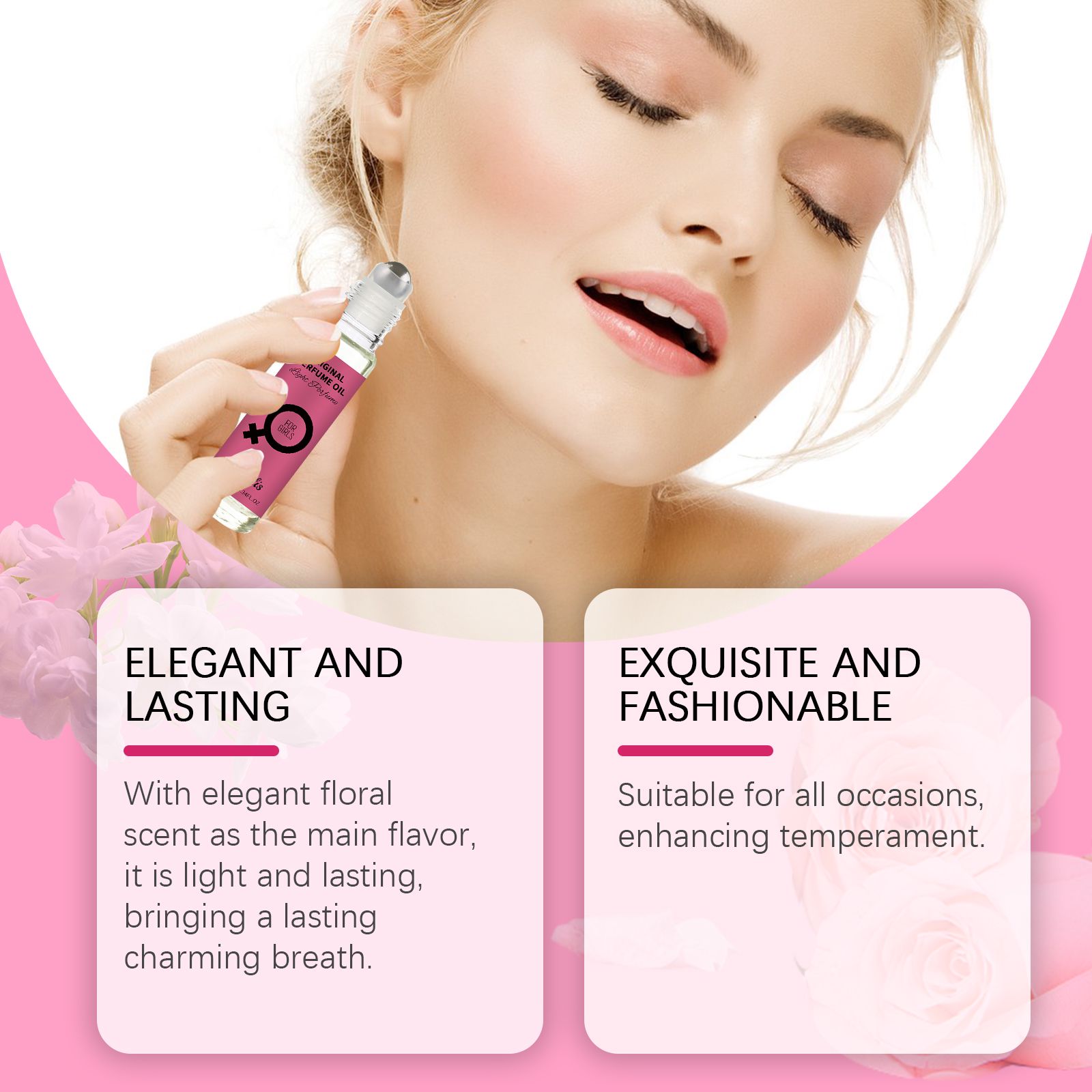 Women Floral Roll On Perfume Jasmine Fresh Long Lasting Portable For Daily Wear And Dates