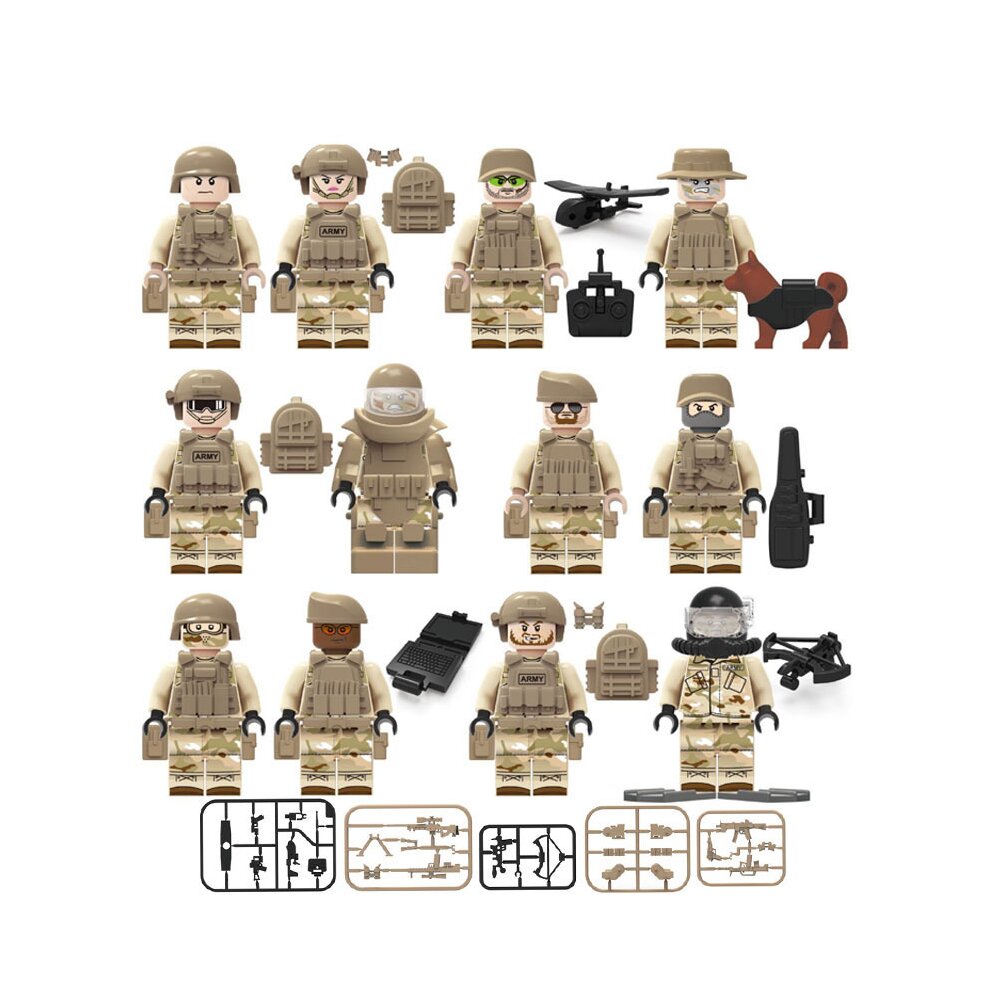 12PCS Navy Seals Weapons Building Block Minifigures Toys Fit Lego