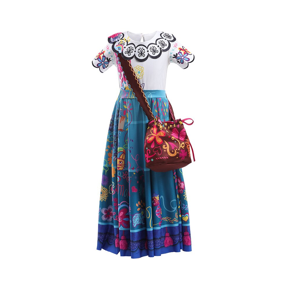 (7-8 Years) AmzBarley Mirabel Madrigal Dress | Childrens Encanto Costume Girls Skirt