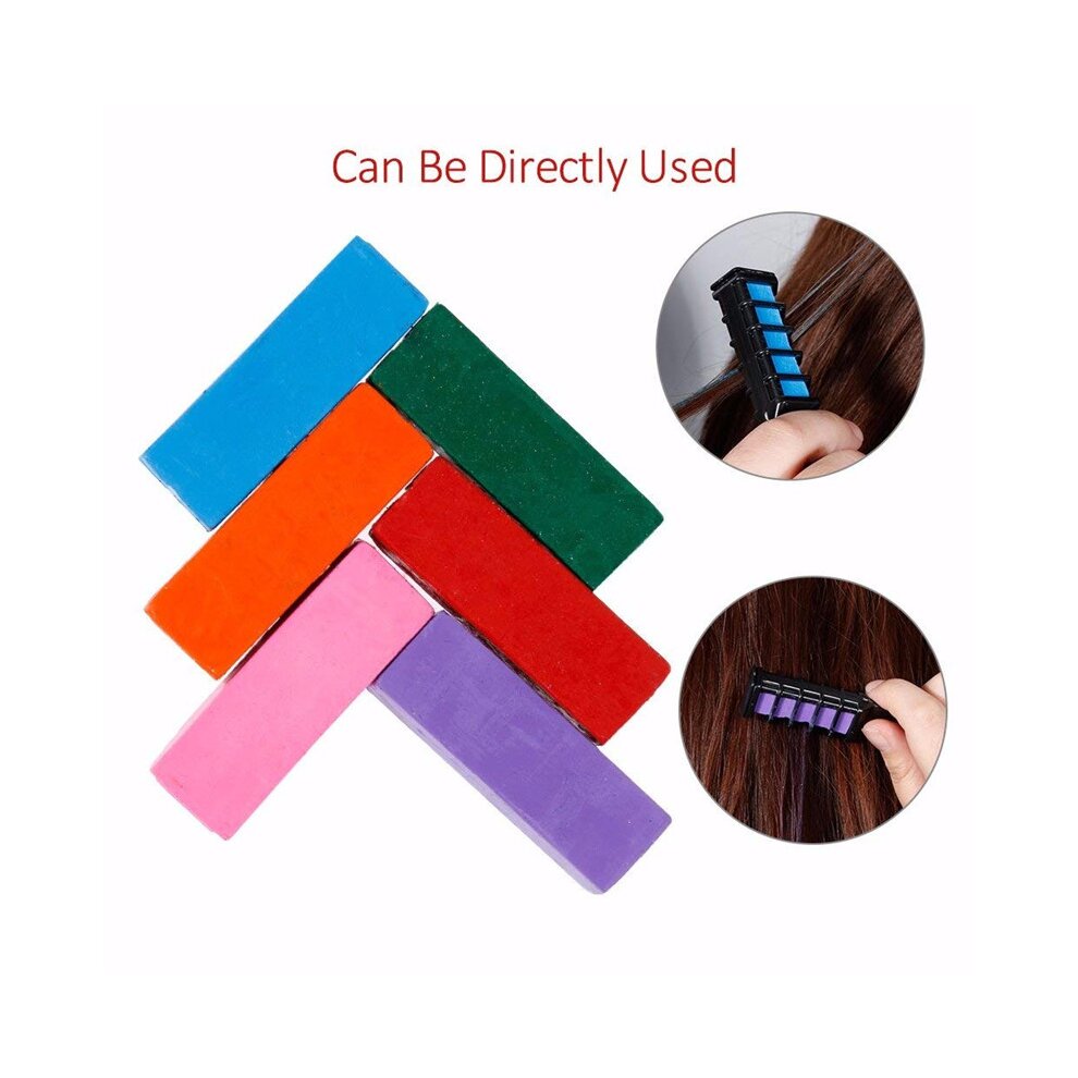 6 Colors Hair Dye Comb Brush Personal Salon Temporary Crayons Hair Dyeing Tool