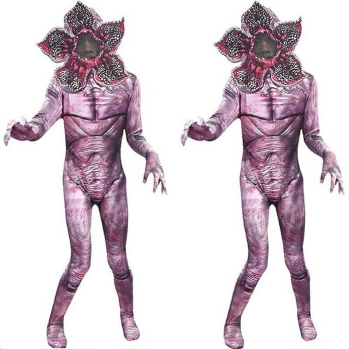 Stranger Things Costume Demogorgon Jumpsuit with Mask for Kids Halloween Party Scary Cosplay Flower Monster Bodysuit Dress Up