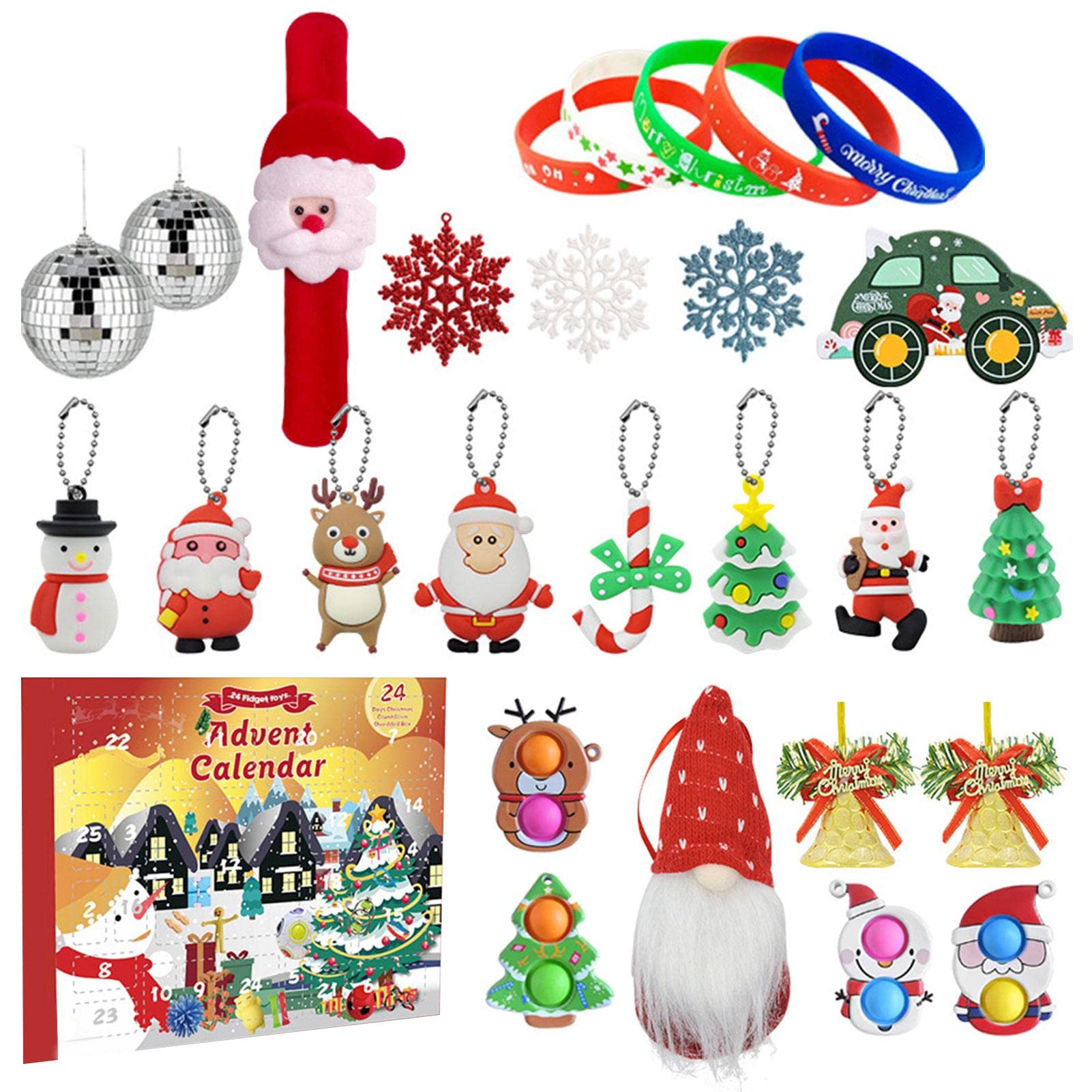 Advent Calendar 2022 Including 24 Pcs Hanging Ornaments Sets DIY Pendants for Christmas Tree 24 Days Countdown Calendar for Decoration Party Birthday Xmas Gift for Kids Girls and Boys