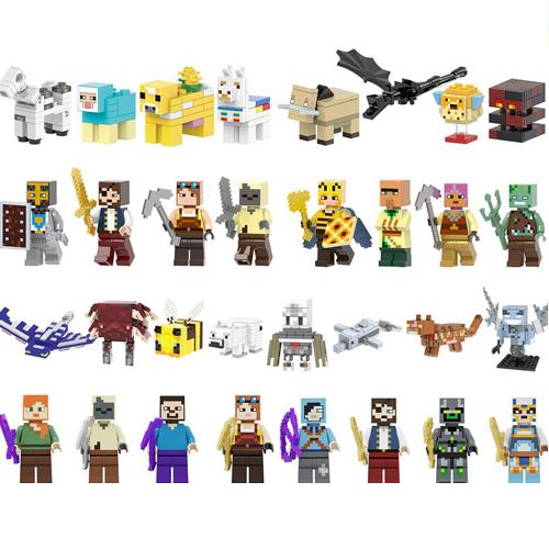 Minecraft MiniFigures Farming Steve Villagers Animal Building Block Toys Fit Lego Collectible Characters 32PCS Pack Action Figures for Kids Gifts Multi Colour