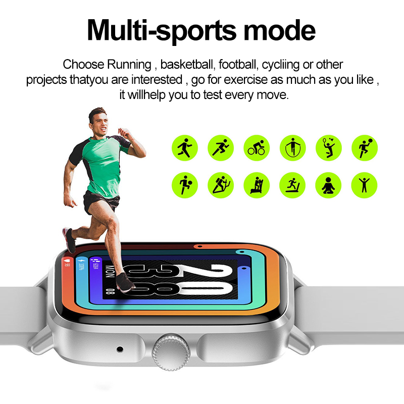 (Grey) Smart Watch Waterproof NFC Smartwatch GPS Tracker Sports Men Women  BT Calls