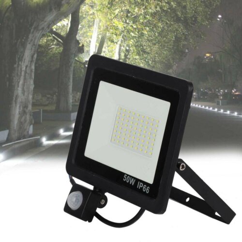 50W LED PIR Sensor Flood Light Energy Saving Outdoor Security Lamp