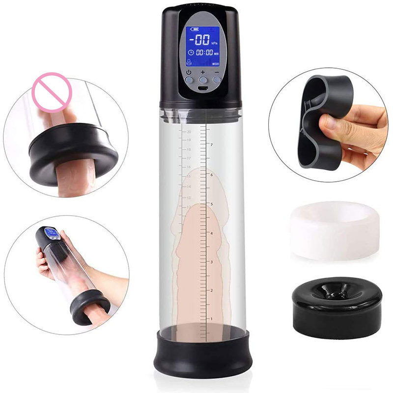Electric Penis Pump Male Sex Toys Automatic Penis Extender Vacuum Pump Manual Penile Enlarger USB Charging Erection Male Masturbator Air Pressure Device Adult Toys for Men Stronger Bigger