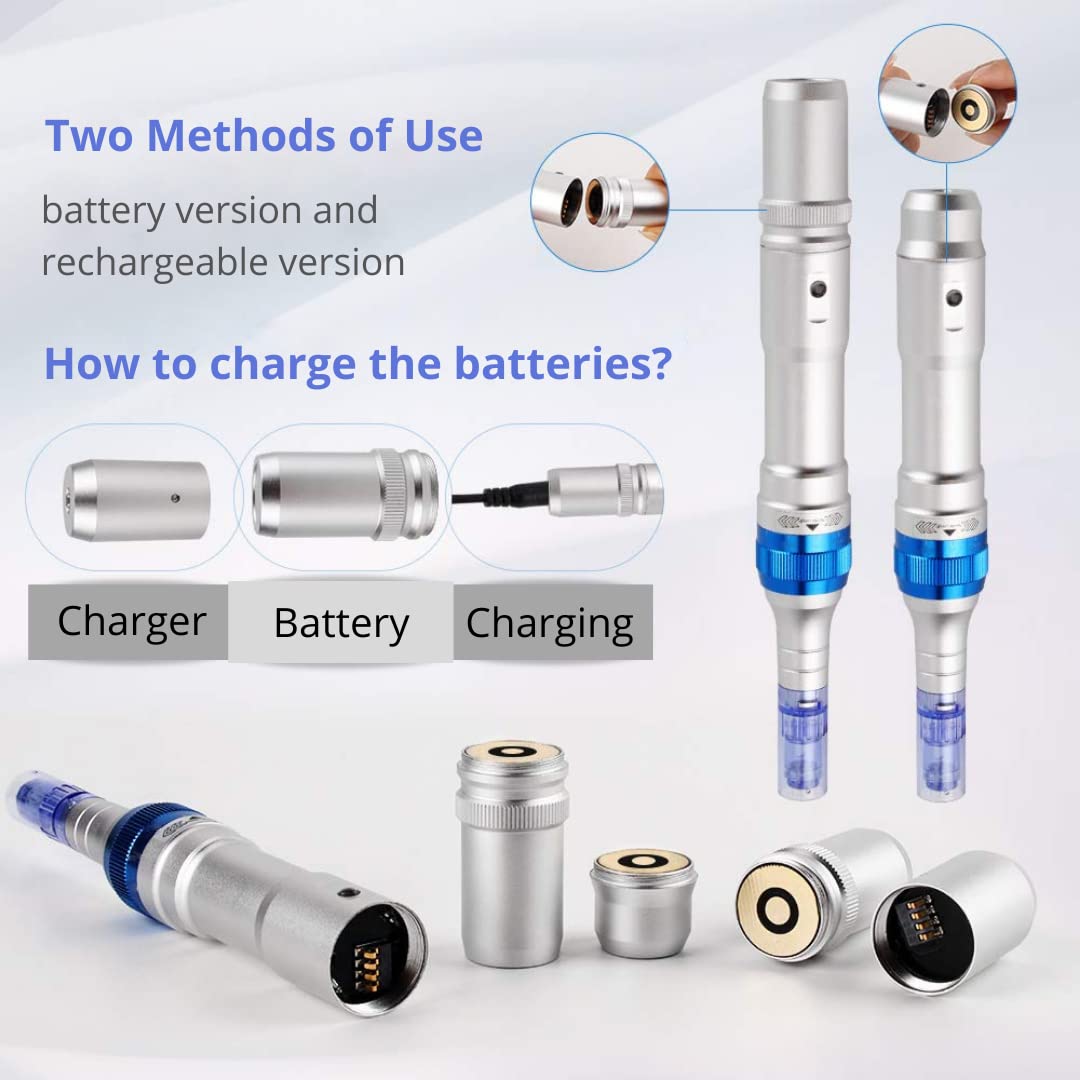 Dr. Pen Ultima A6 Microneedling Pen Dermapen Electric Microneedle Roller Pen Professional Skin Face Body Care Kit for Wrinkle Stretch Marks Scar Hair Loss Treat with 5pcs 12PIN 5pcs 36PIN 5pcs Nano Round Cartridges Needles