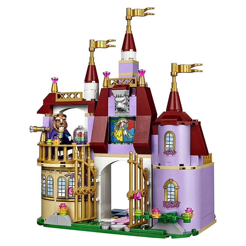 Disney Belle And The Beast Princess Belles Enchanted Castle Building Blocks Girl Kids Model Toys