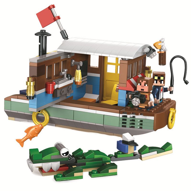 My Villages House Worlds Boathouse Building Blocks Action Bricks Toys for Children Gifts