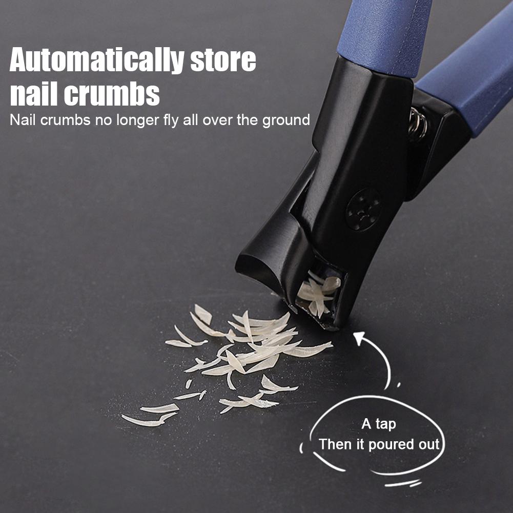 (Blue) Nail Clippers Thick Hard Nail Special Nail Clippers Manicure Fingernail Cutter Toes Nail Clipper Pedicure Tools Anti-splash Large Size Household Tool
