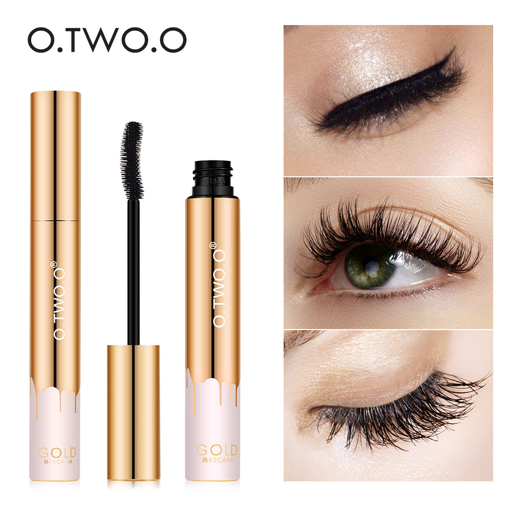 Mascara 3D Lengthening Black Lash Eyelash Extension Eye Lashes Brush Beauty Makeup Eye Cosmetics Tools Long Lasting Waterproof Golden Tube
