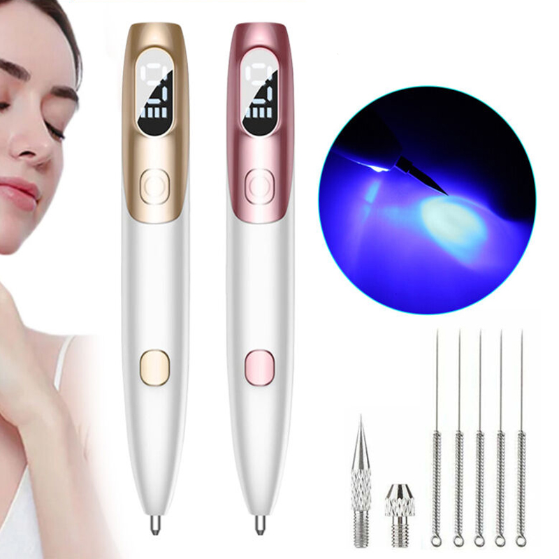 (Gold) Laser Plasma Pen Electric LCD Mole Freckle Removal Dark Spot Skin Tag Tattoo Wart Remover Face Skin Care Tool Beauty Machine