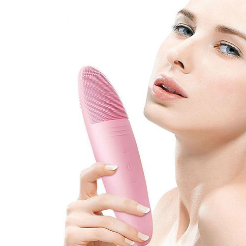Mini Electric Facial Cleansing Brush Silicone Face Cleaner Deep Pore Cleaning Face Massage Skin Care Tool USB Charging Waterproof Wireless Charging