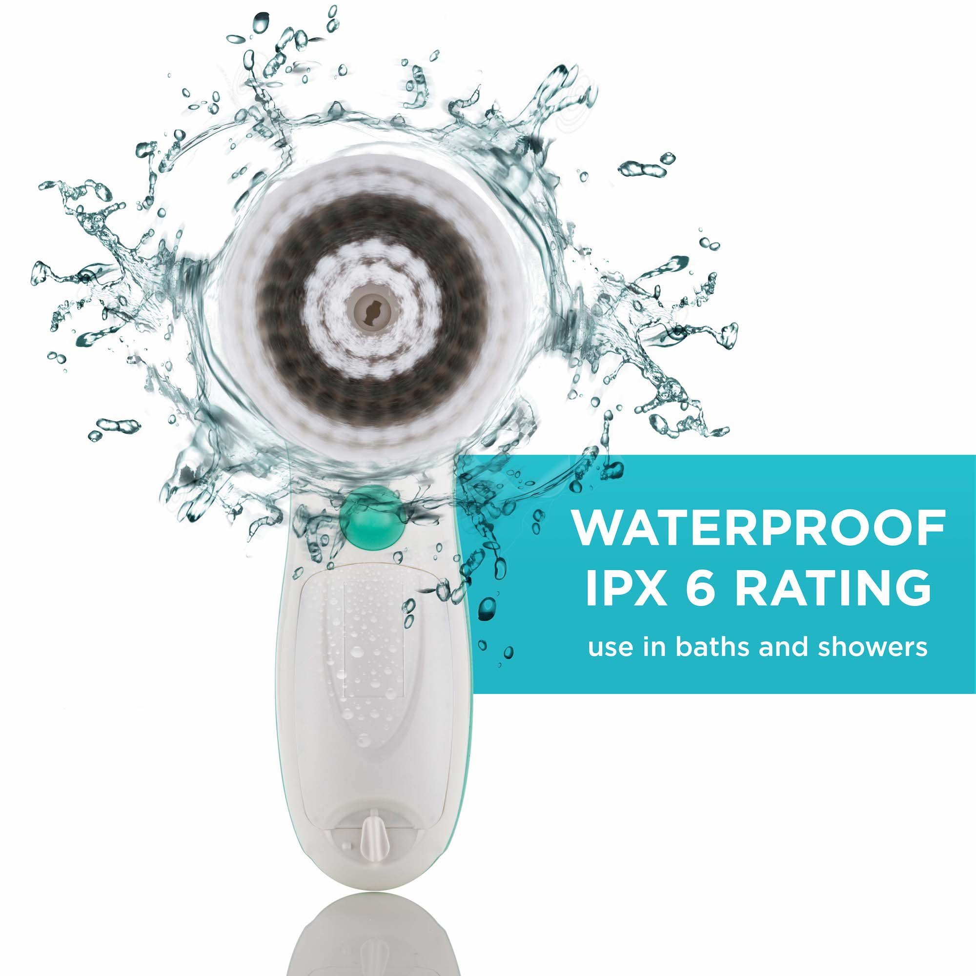 Waterproof Facial Cleansing Spin Brush Face Spa System Advanced Microdermabrasion Gentle Exfoliation and Deep Scrubbing with 3 Exfoliating Brush Heads