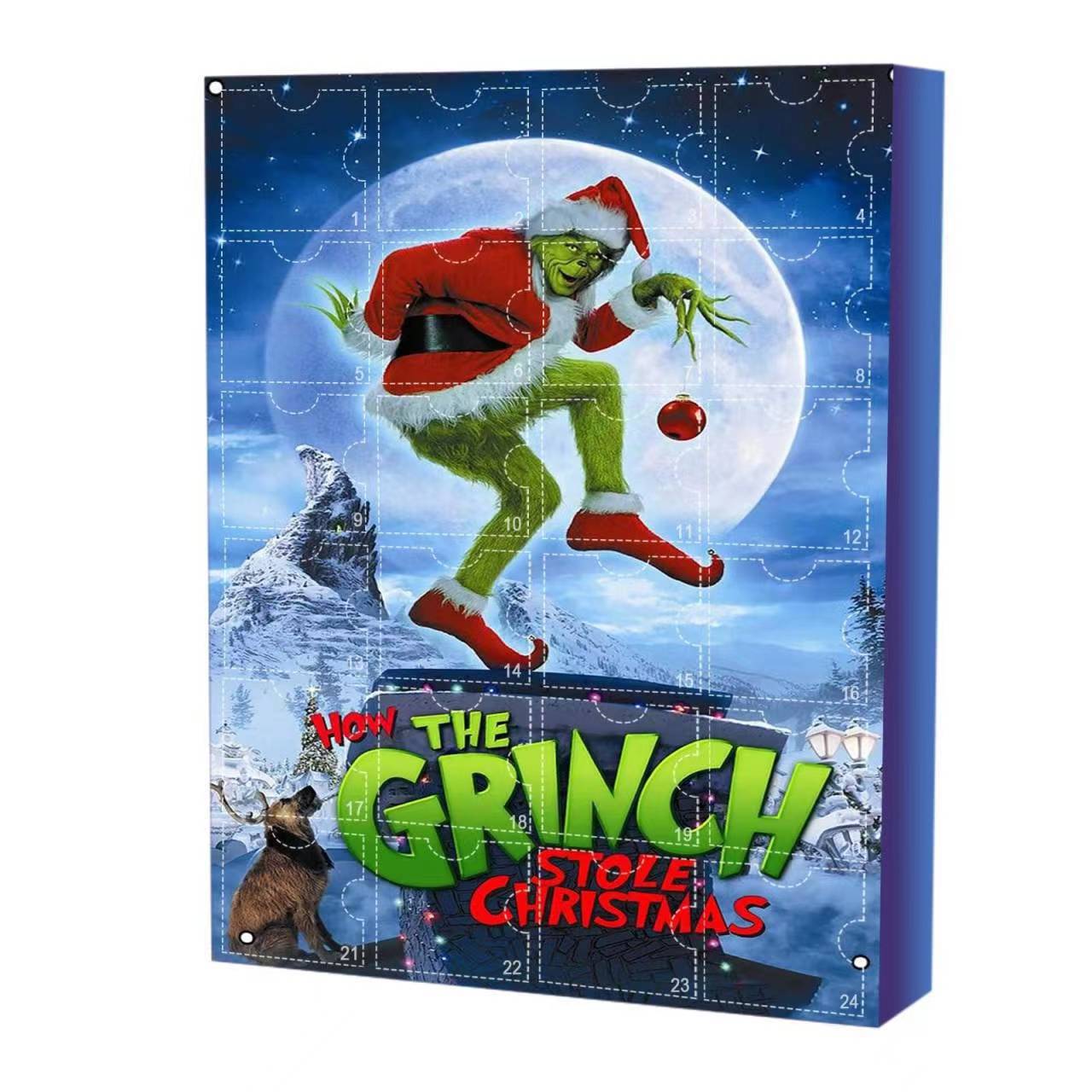 Christmas Grinch Advent Calendar 24 Days of Christmas Countdown Calendar with Action Figures Doll Surprise Toys Mystery Boxes Gifts for Kids Adult