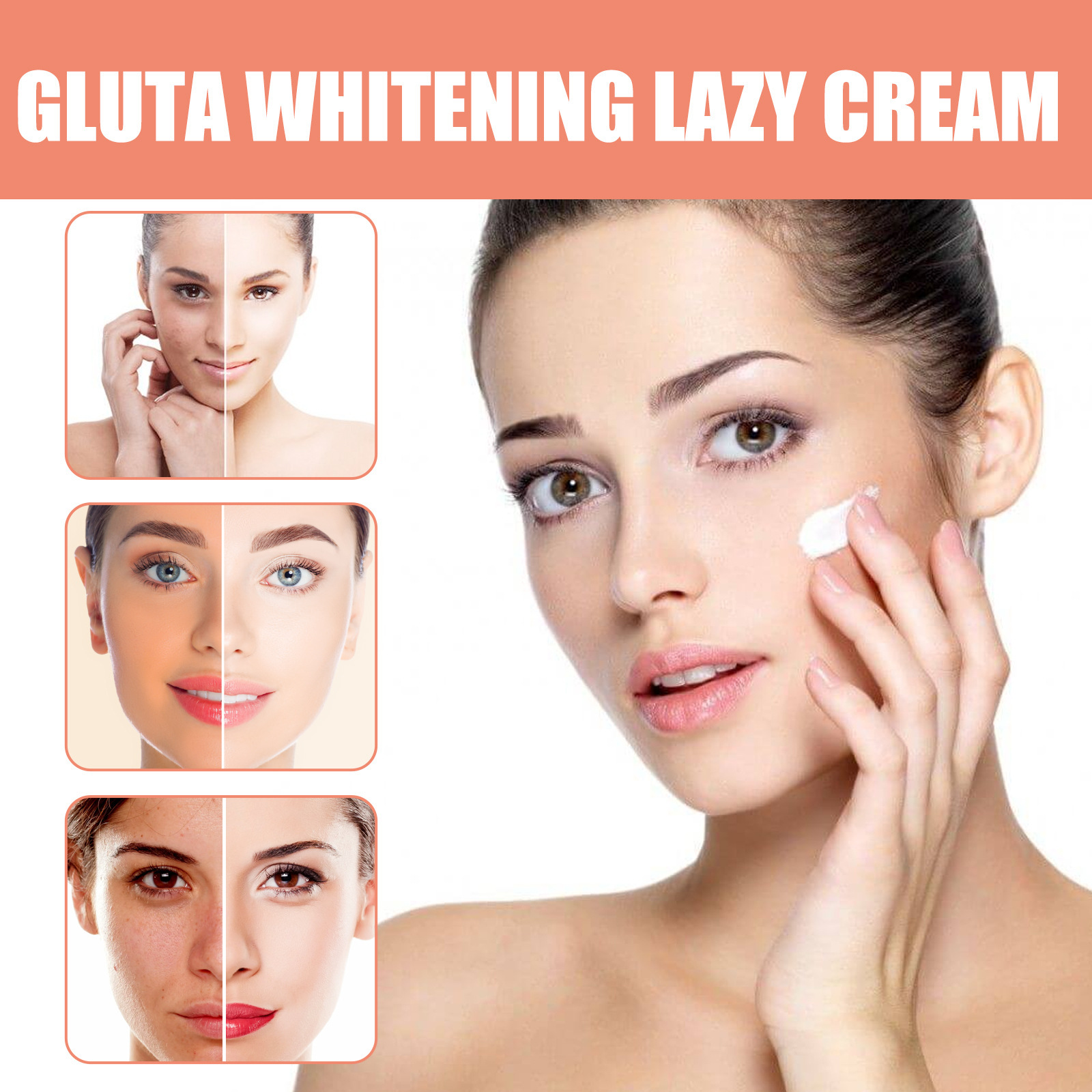 Gluta Whitening Lazy Cream Facial Cream Vitamin C Glutathione Cream Lotion Skin Moisturising Brightening