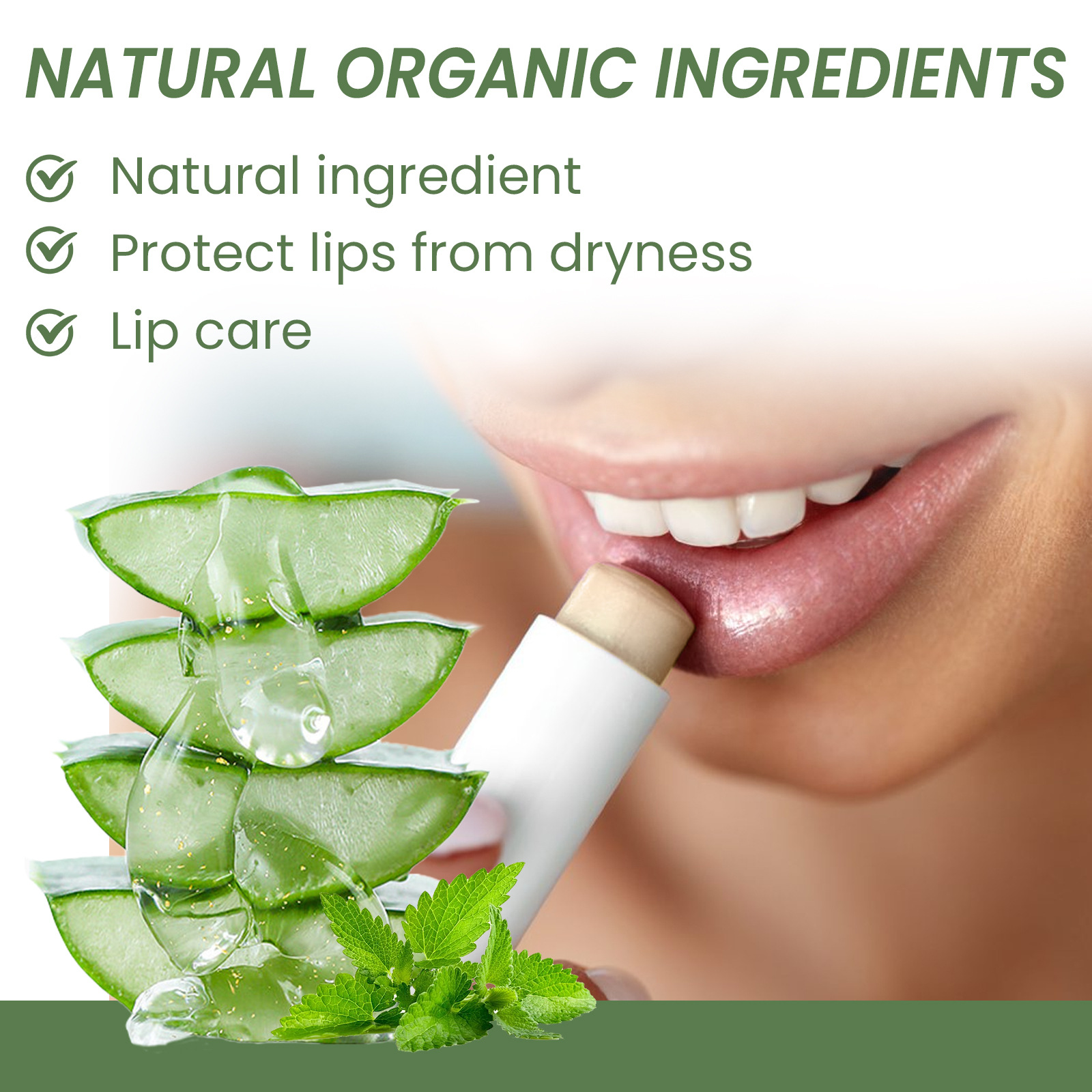 Lip Balm Aloe Vera Natural Ingredients Hydrated Lips Moisturizing Nourishing Lips Care