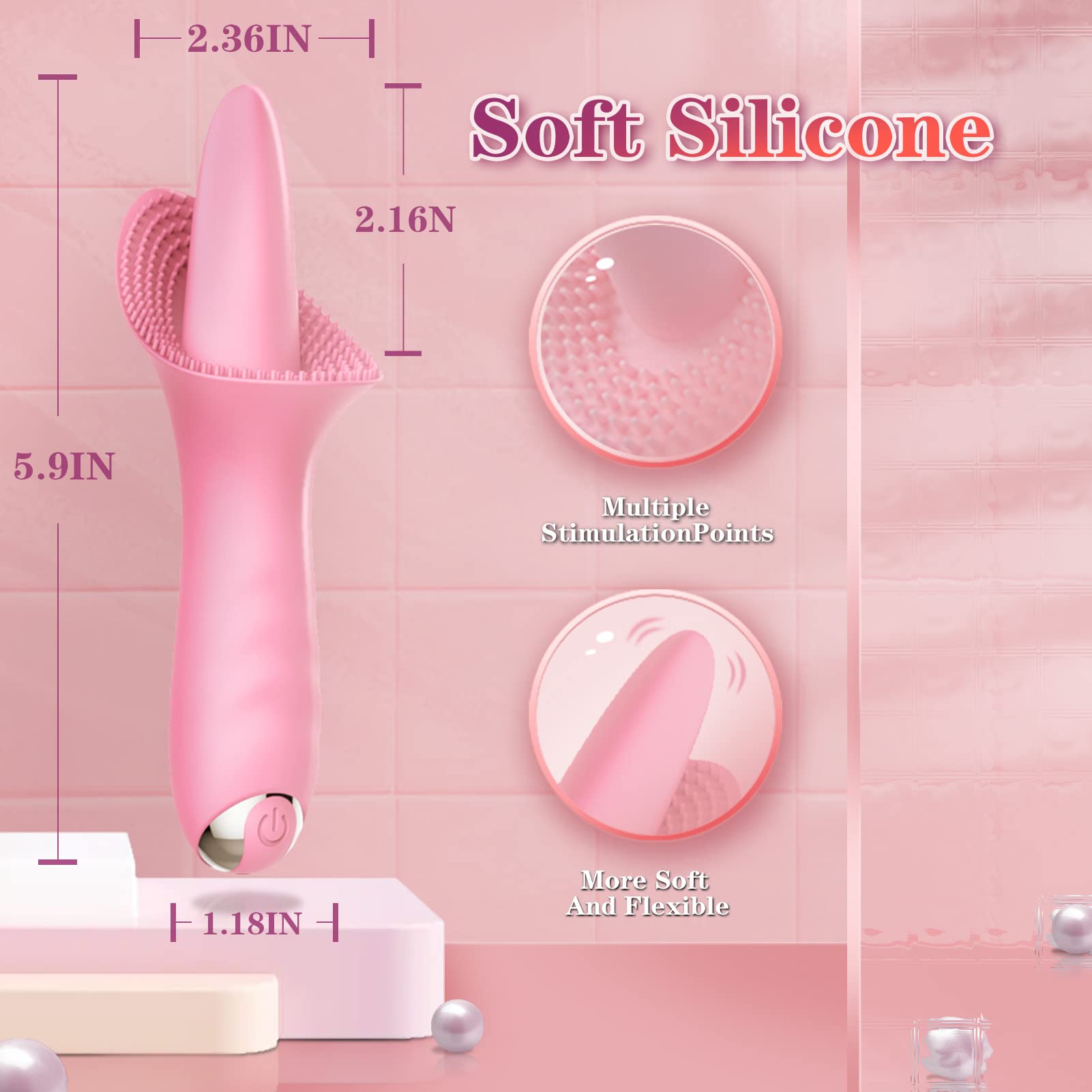 Clitoral Stimulator Tougue Licking Vibrator Clit Vagina Nipple Masturbator G-Spot Stimulator Dildo Adult Sex Toy for Couples and Women